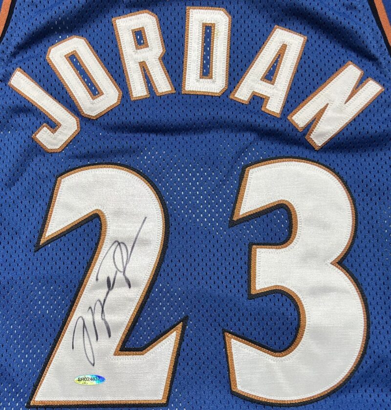 Michael Jordan Signed Washington Wizards Blue Jersey Upper Deck & GOAT - Image 2