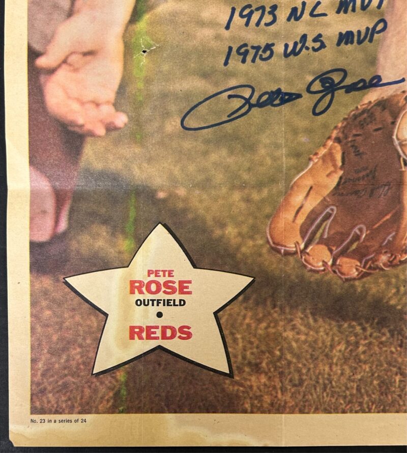 Pete Rose Signed Autographed Original Topps Poster JSA Authenticated - Image 4