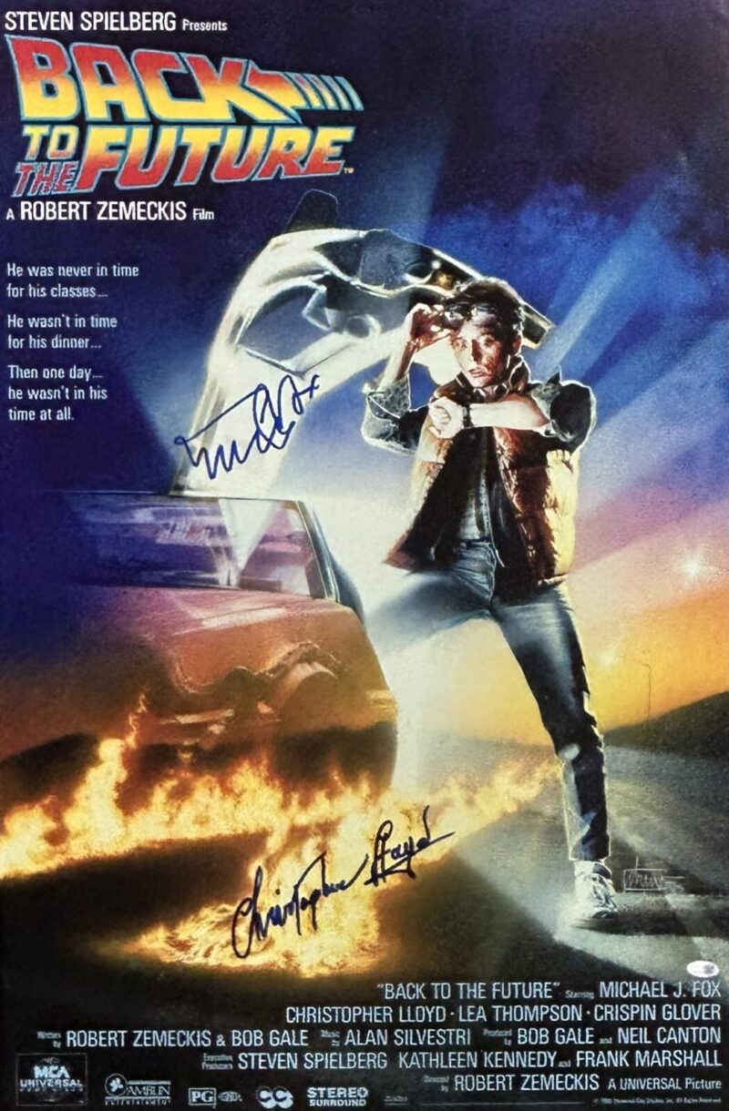 Michael J. Fox & Christopher Lloyd Back To The Future 24x36 Movie Poster JSA