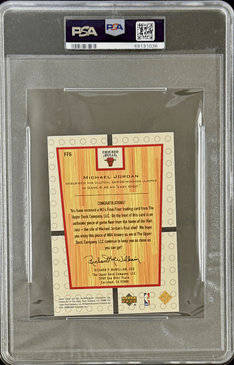 Michael Jordan 2000 UD MJ's Final Floor Card #FF6 PSA NM-MT 8 Vintage MJ - Image 2