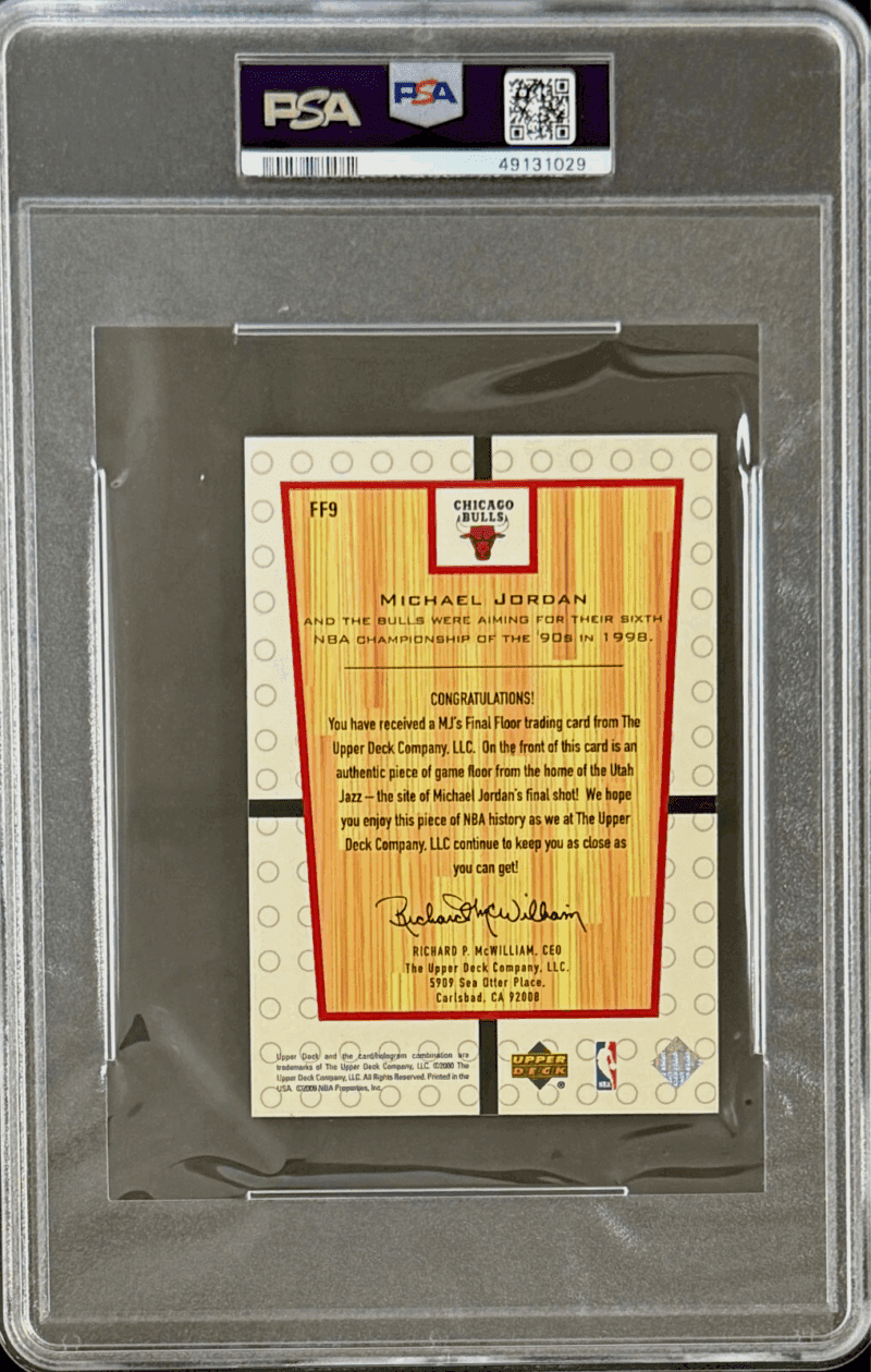 Michael Jordan 2000 UD MJ's Final Floor Card #FF9 PSA NM-MT 8 Going For Six - Image 2