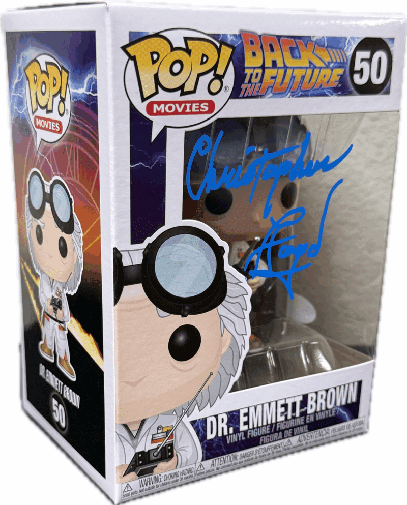 Christopher Lloyd Dr. Emmett Brown Signed Back to The Future POP Figure 50 JSA B - Image 2