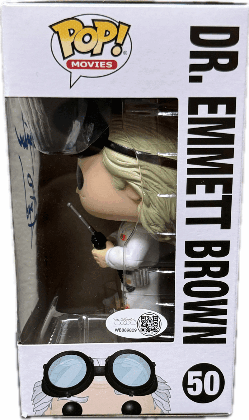 Christopher Lloyd Dr. Emmett Brown Signed Back to The Future POP Figure 50 JSA B - Image 3