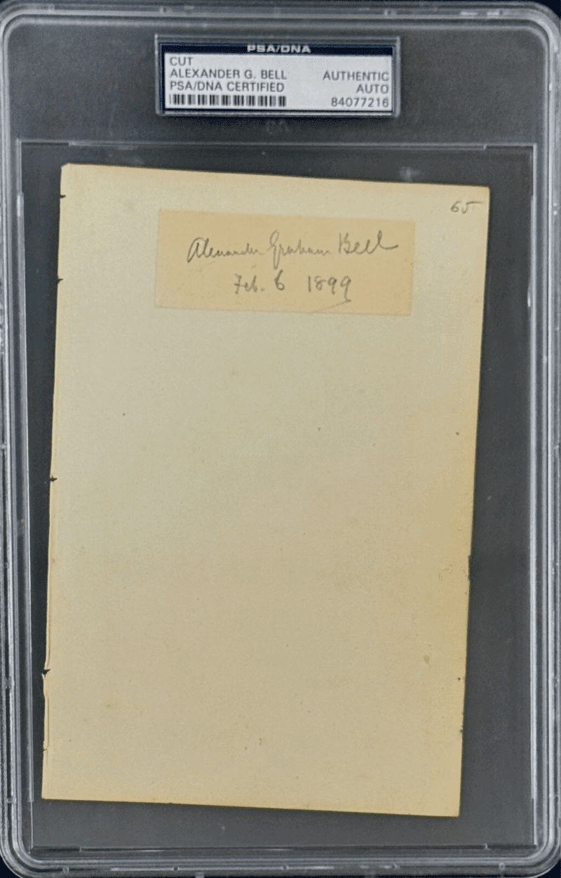 Alexander Graham Bell Signed Cut PSA 84077216 Inventor of The Telephone