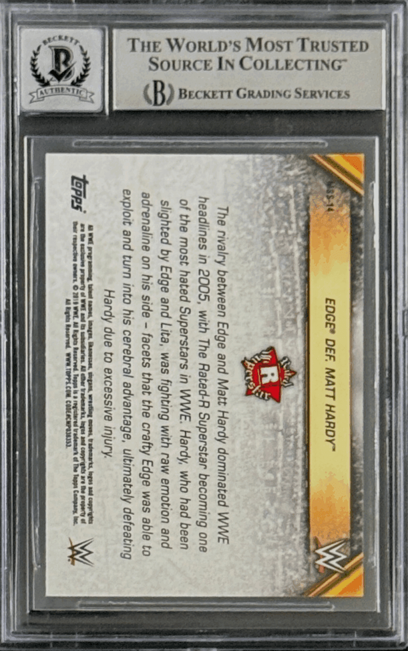 EDGE Signed Autographed 2019 Topps WWE SummerSlam Card #MSS14 Beckett 15333578 - Image 2