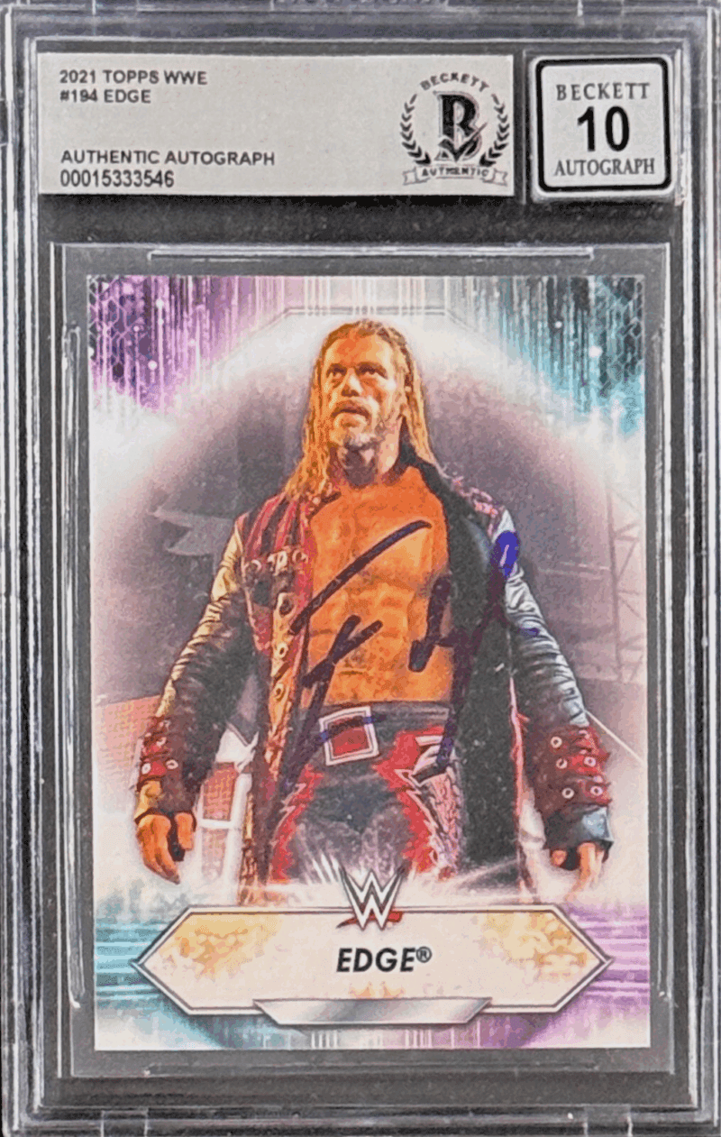 EDGE Signed Autographed 2021 Topps WWE Card #194 Beckett 15333546 Auto 10