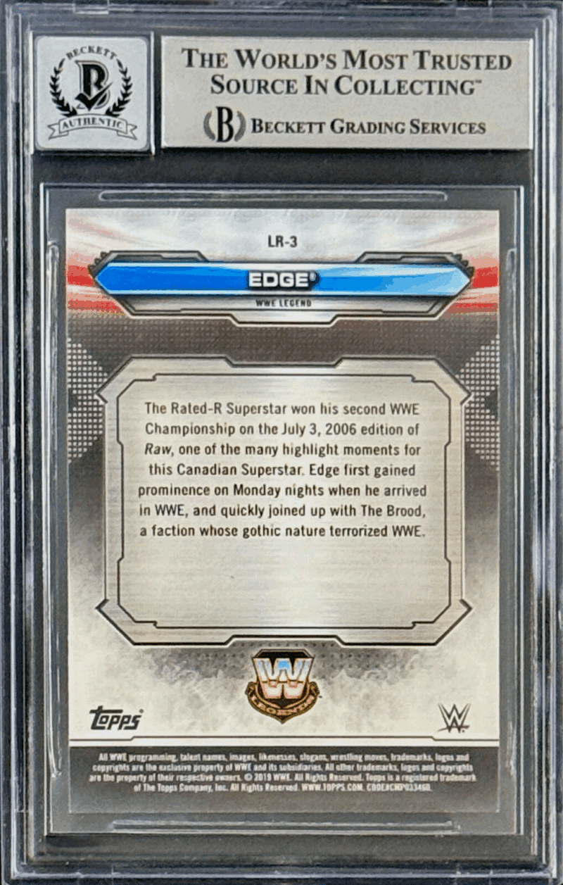 EDGE Signed Autographed 2019 Topps WWE Legends of RAW Card #LR3 Beckett 15333550 - Image 2