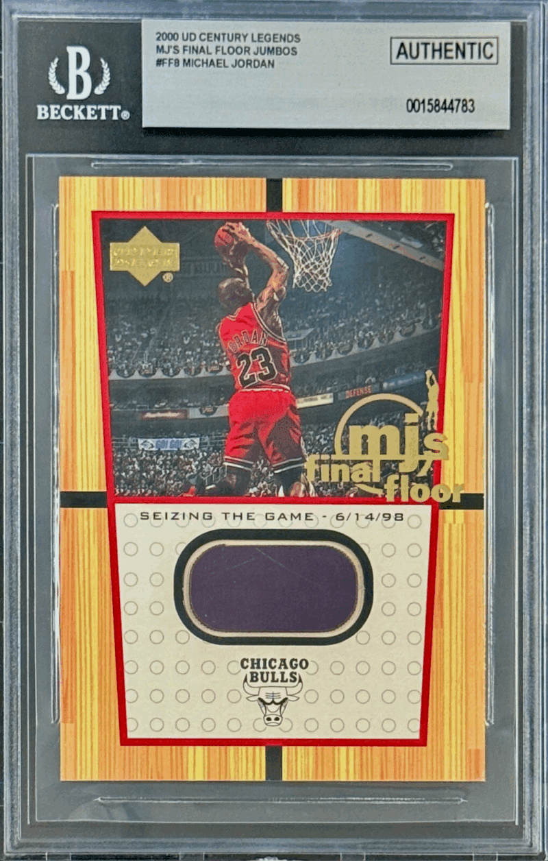 Michael Jordan 2000 UD MJ's Final Floor Card #FF8 Beckett Authentic 15844783