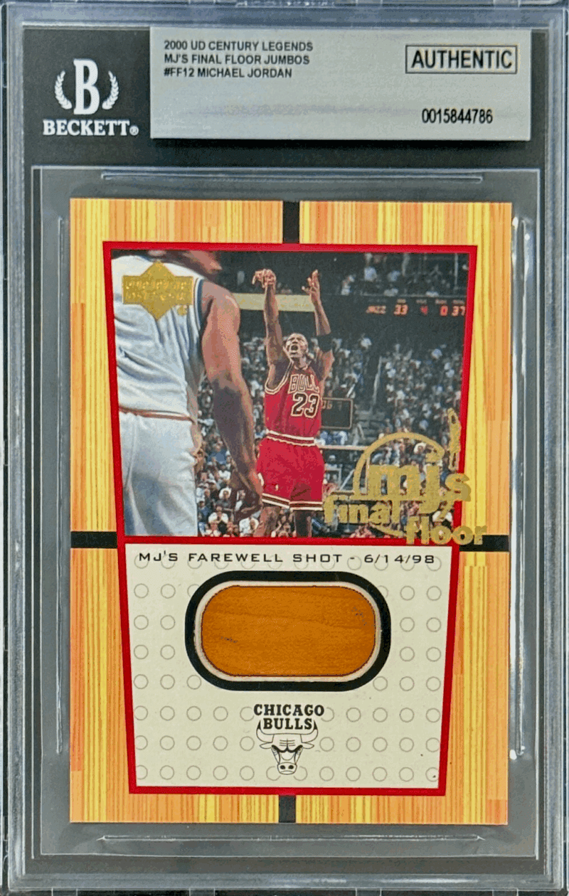 Michael Jordan 2000 UD MJ's Final Floor Card #FF12 Beckett Authentic 15844786