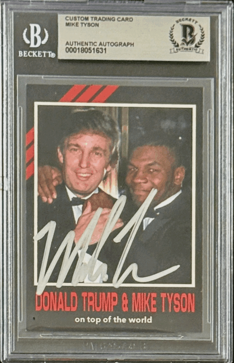 Mike Tyson Signed 2024 Fiterman Exclusive Card Beckett 18051631 President Trump