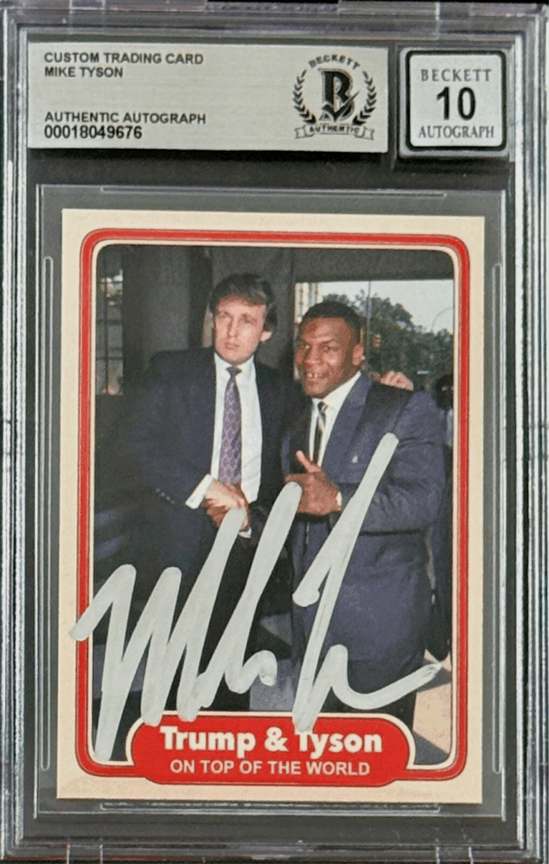 Mike Tyson Signed 2024 Fiterman Exclusive Card Beckett 18049676 President Trump