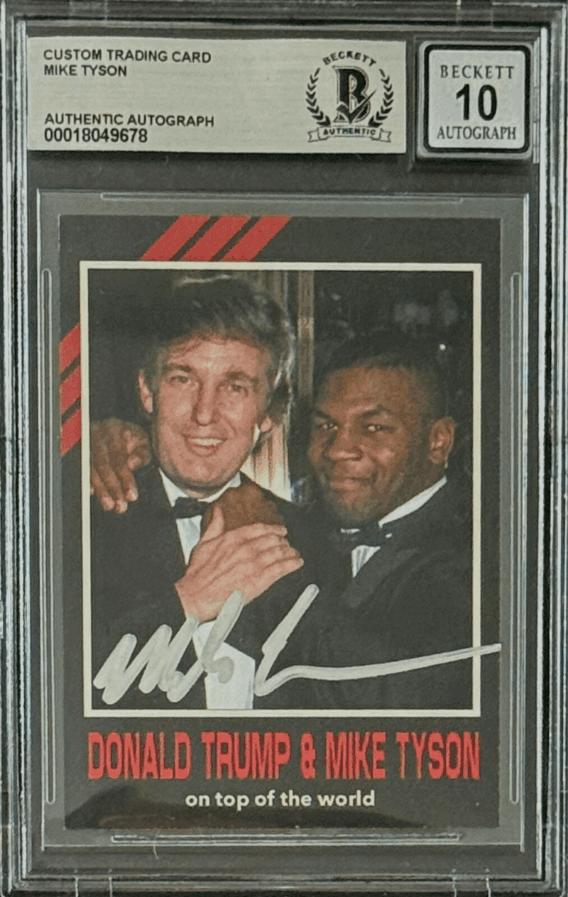 Mike Tyson Signed 2024 Fiterman Exclusive Card Beckett 18049678 President Trump