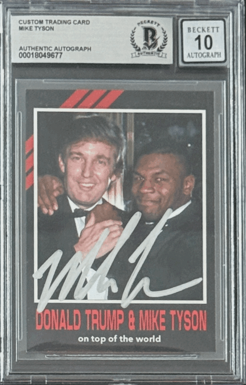 Mike Tyson Signed 2024 Fiterman Exclusive Card Beckett 18049678 President Trump