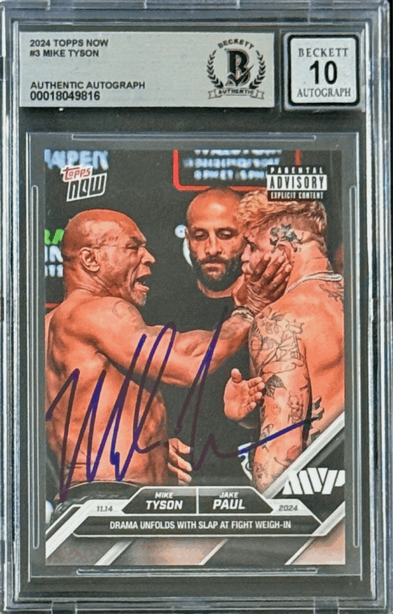 Mike Tyson Autographed 2024 Topps NOW Slap Card #3 Auto 10 Beckett 18049816