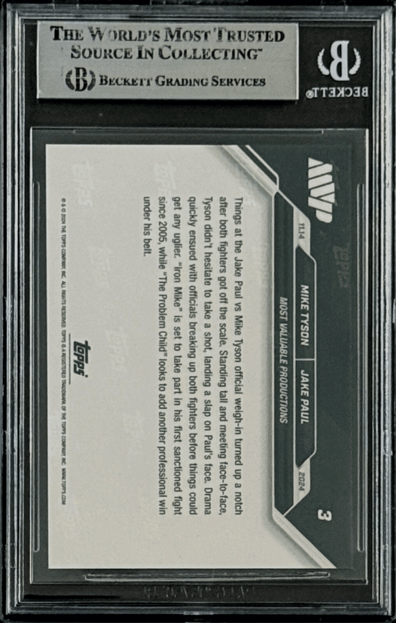Mike Tyson Autographed 2024 Topps NOW Slap Card #3 Beckett 18051516 - Image 2