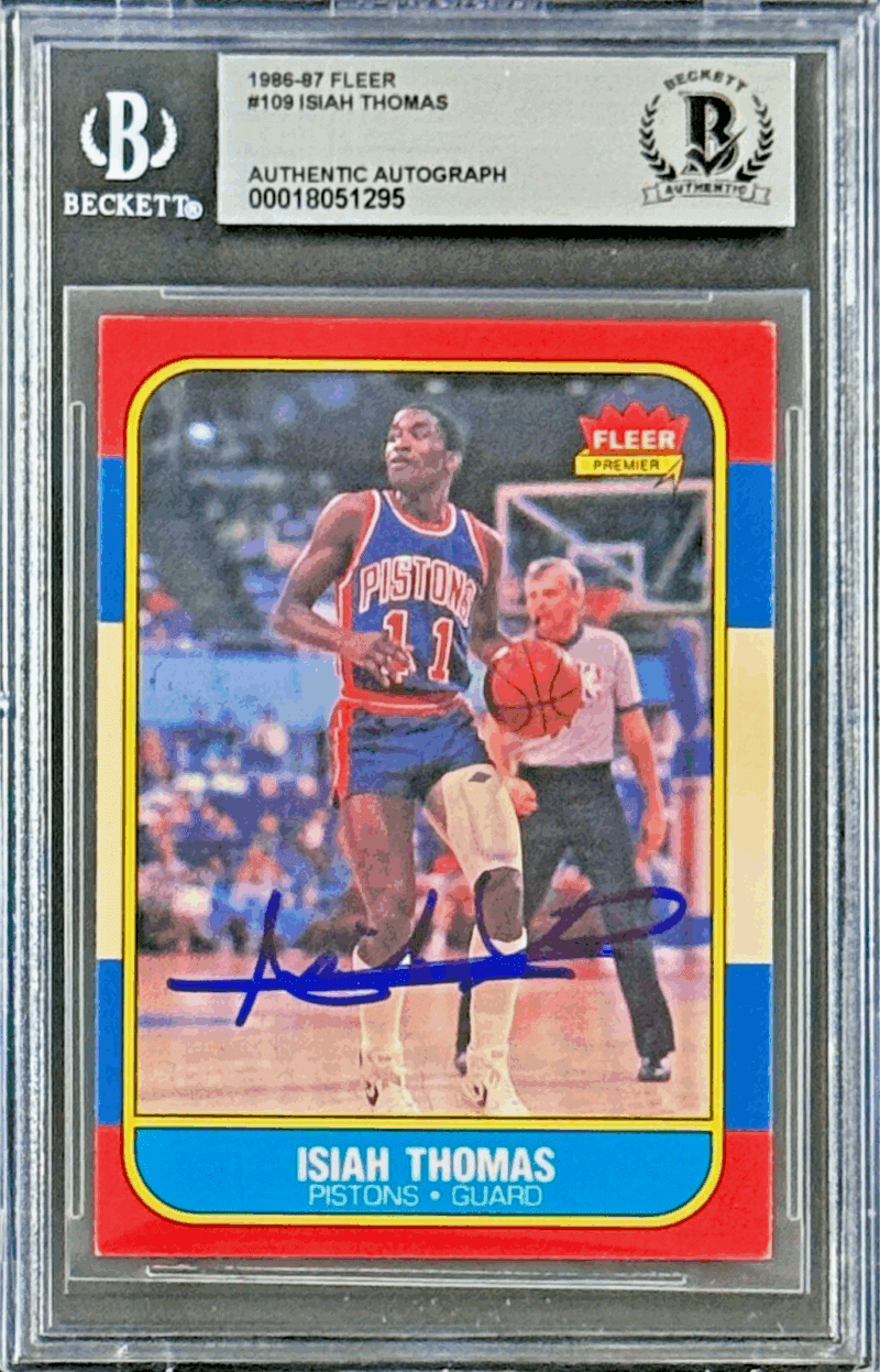 Isiah Thomas Signed Autographed 1986-87 Fleer Card #109 Beckett 18051295