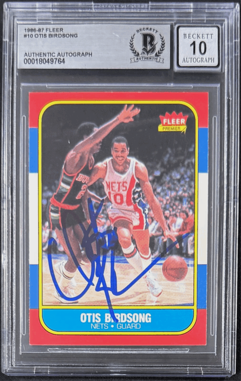 Otis Birdsong Signed Autographed 1986-87 Fleer Card #10 Beckett 18049764 Auto 10