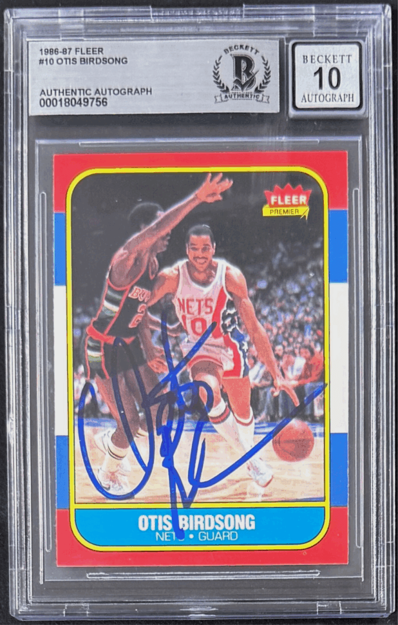 Otis Birdsong Signed Autographed 1986-87 Fleer Card #10 Beckett 18049756 Auto 10