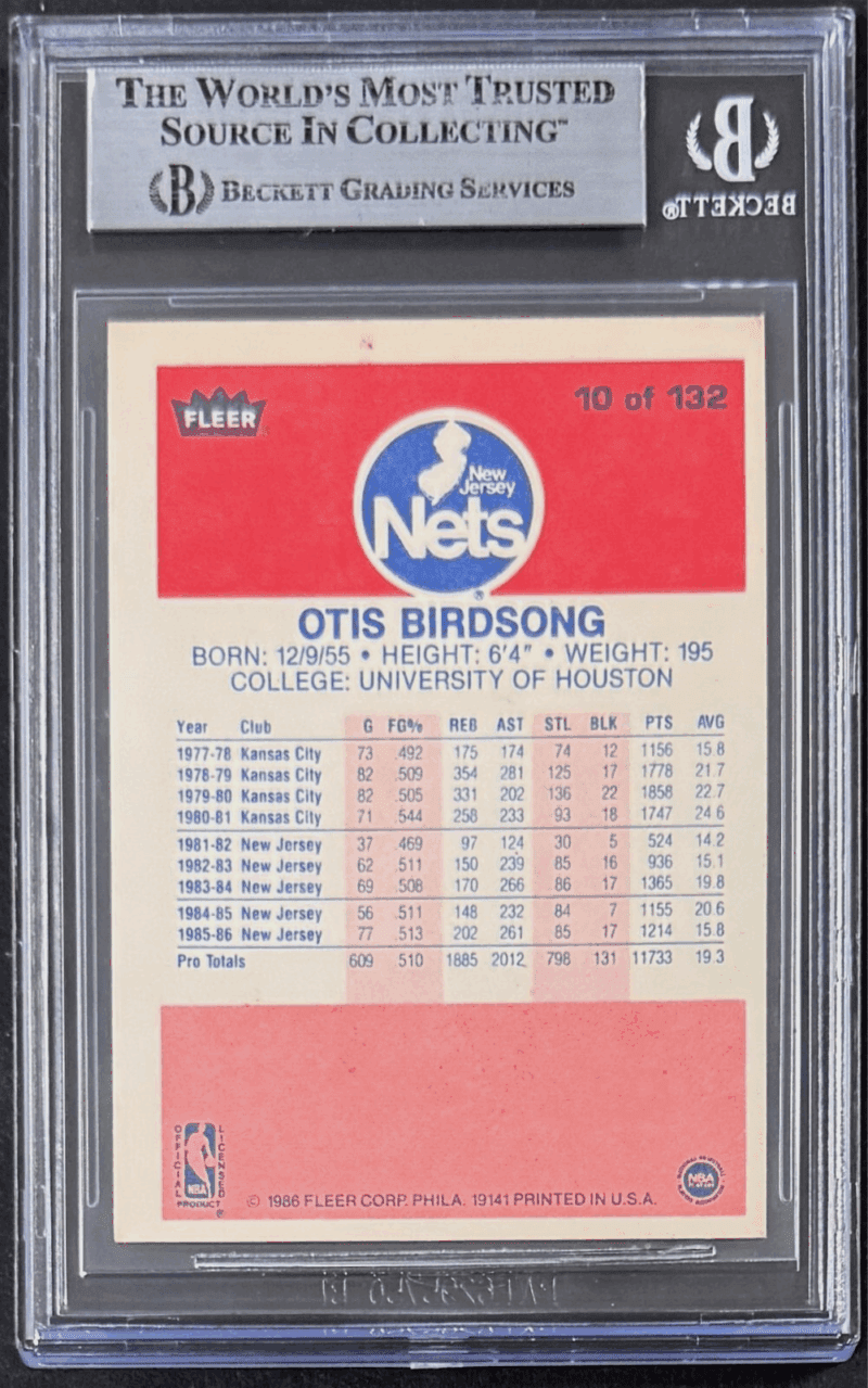 Otis Birdsong Signed Autographed 1986-87 Fleer Card #10 Beckett 18051361 - Image 2