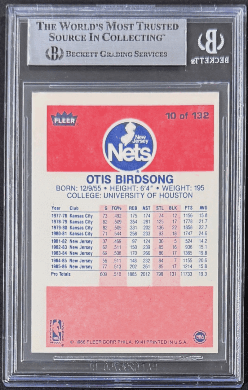 Otis Birdsong Signed Autographed 1986-87 Fleer Card #10 Beckett 18051408 - Image 2