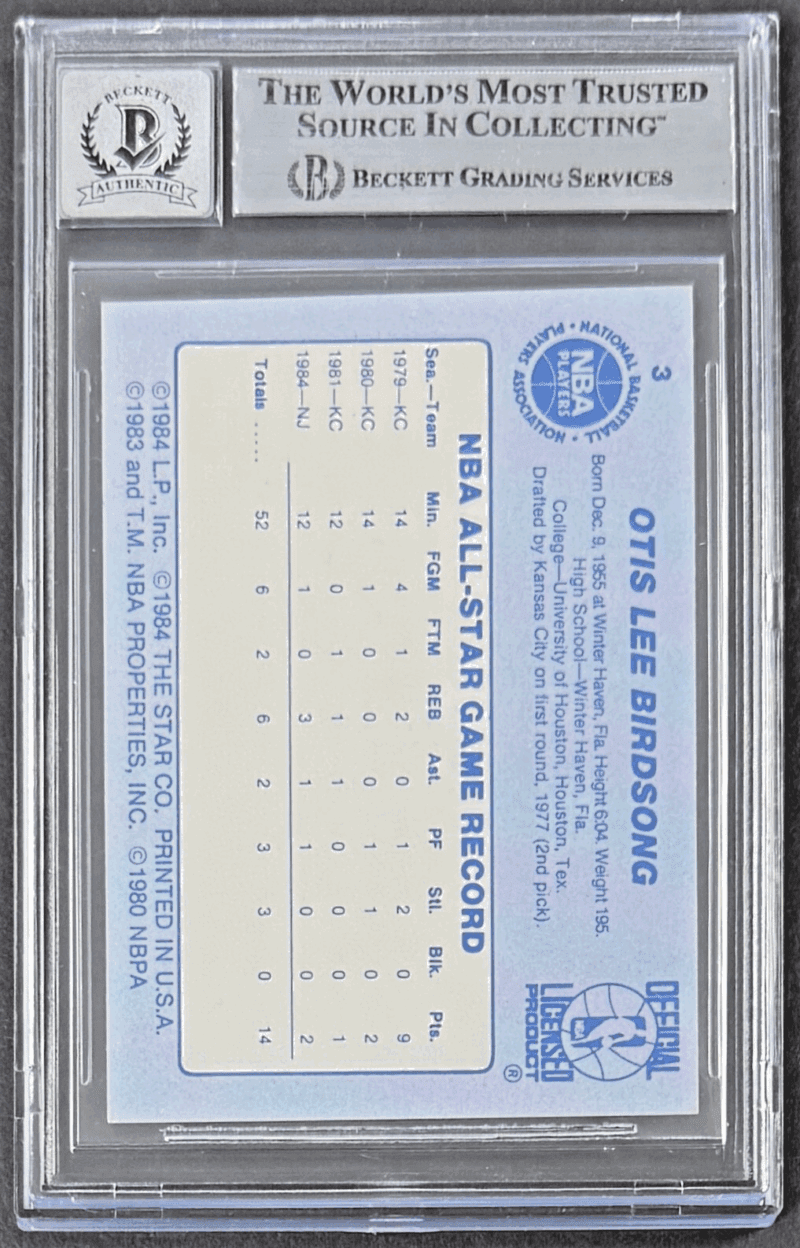 Otis Birdsong Signed 1984 STAR All Star Game Card #3 Beckett 18049656 Auto 10 - Image 2