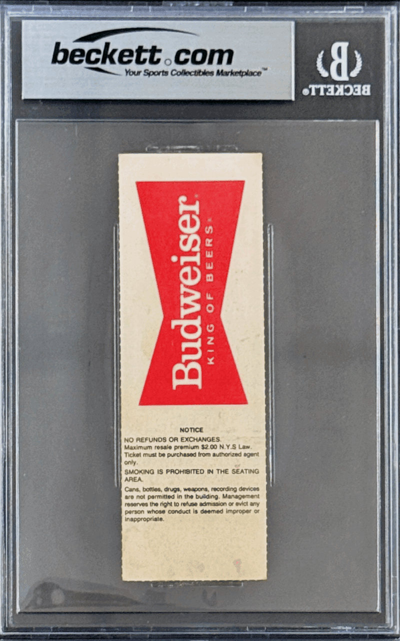 Hakeem Olajuwon Signed Nov. 25, 1986 Knicks vs Rockets Ticket Stub Beckett - Image 2