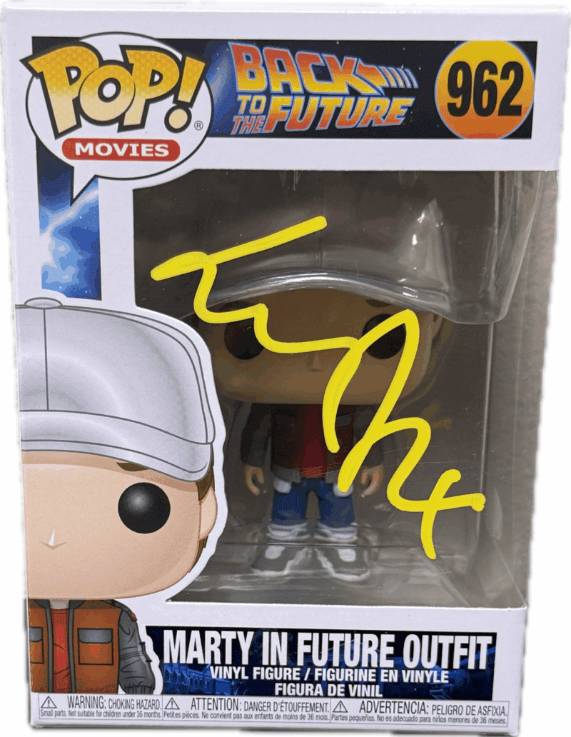 Michael J Fox Marty McFly Signed Back to The Future POP Figure 962 JSA Yellow