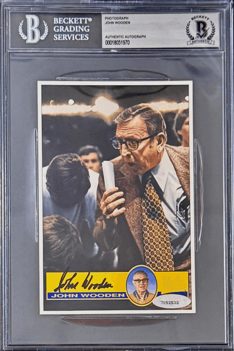 John Wooden Signed Autographed 4x6 Photograph Beckett 18051970 UCLA