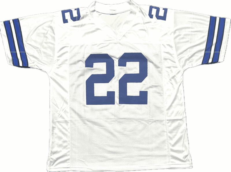 EMMITT SMITH Signed Autographed White/Blue Jersey JSA & PROVA Authenticated - Image 3