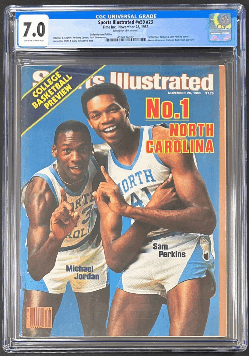 1st Michael Jordan Sports Illustrated Magazine Cover Nov. 28, 1983 CGC 7