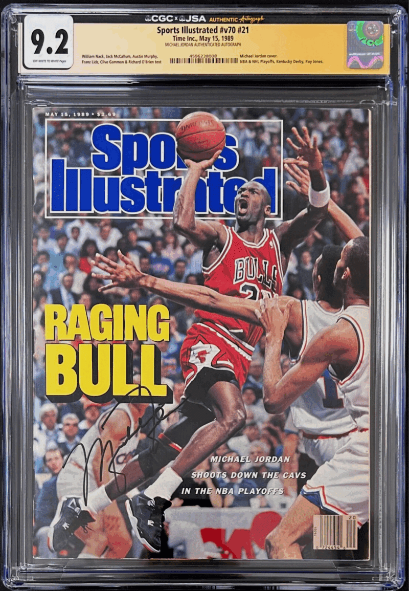 Michael Jordan Signed Sports Illustrated Newsstand Magazine 5/15/89 CGC 9.2 JSA