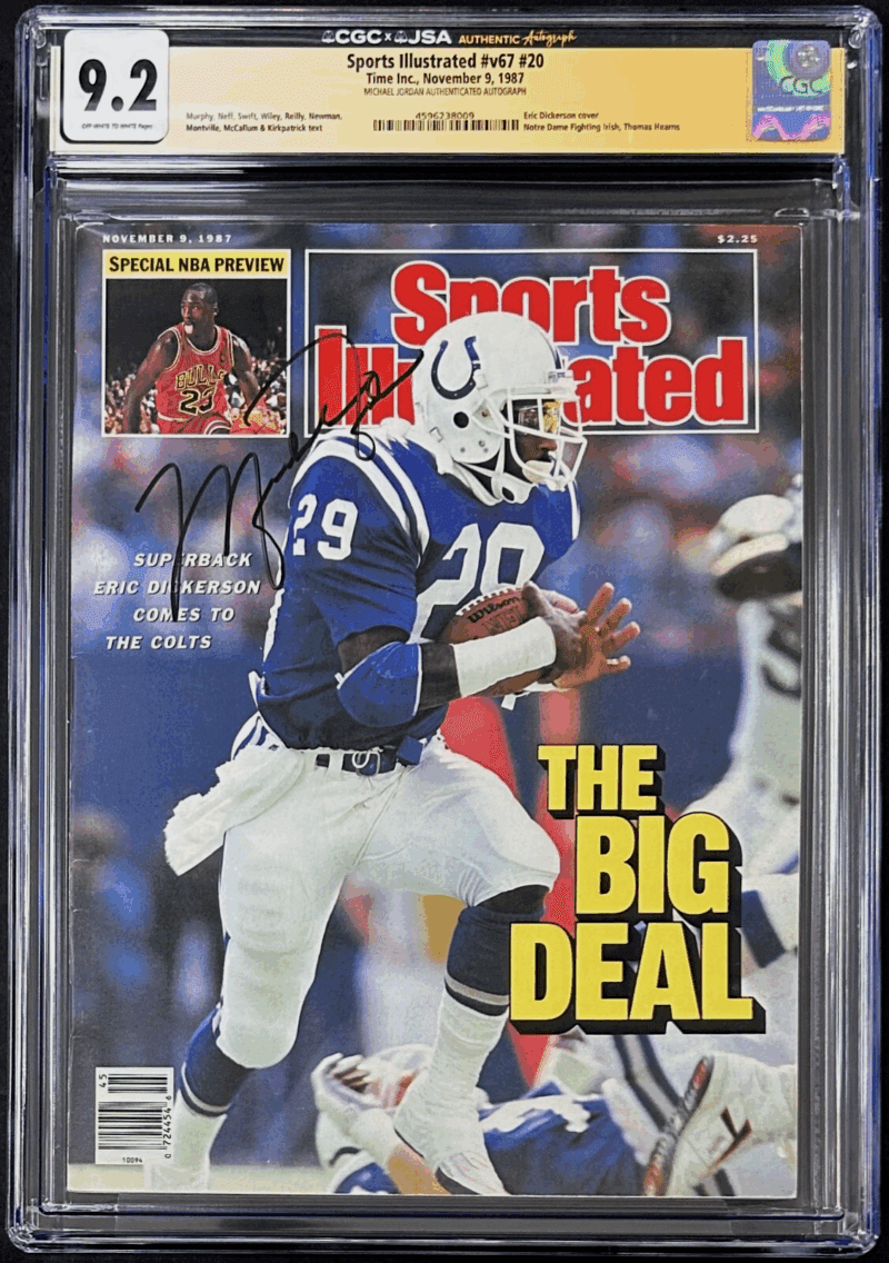 Michael Jordan Signed Sports Illustrated Newsstand Magazine 11/9/87 CGC 9.2 JSA