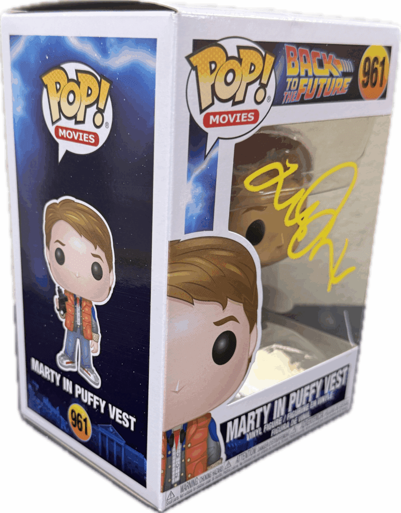 Michael J Fox Marty McFly Signed Back to The Future POP Figure 961 JSA Yellow - Image 7
