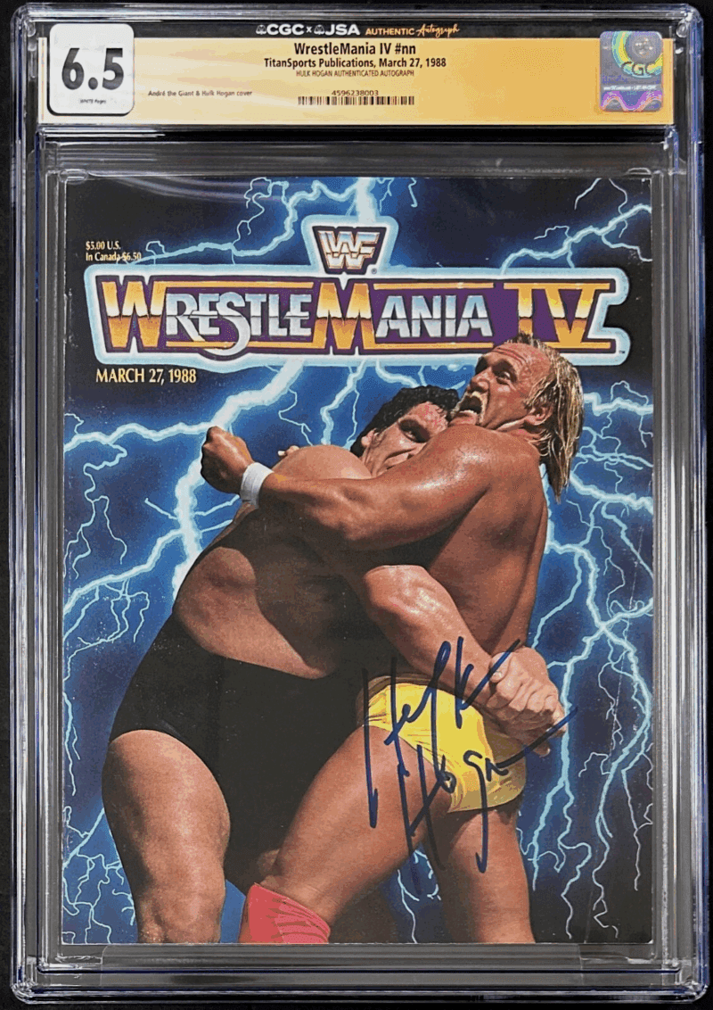 Hulk Hogan Signed Autographed WWF WrestleMania IV Program CGC 6.5 JSA
