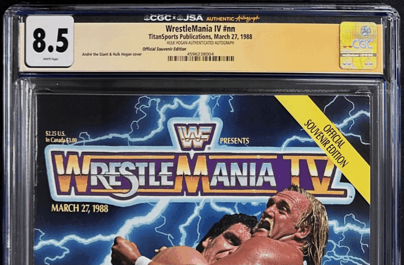 Hulk Hogan Signed WWF WrestleMania IV Program CGC 8.5 JSA Pop 1 None Higher - Image 3