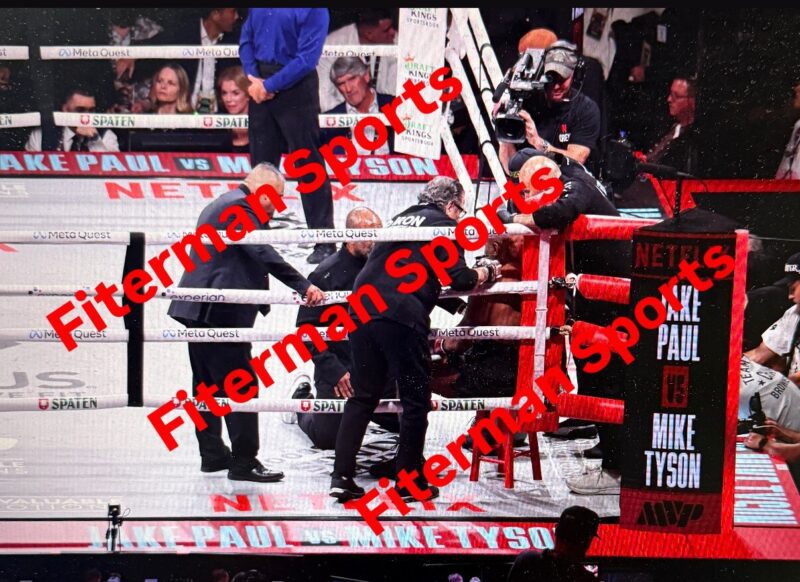 MIKE TYSON Triple Relic Card  vs Jake Paul Fight Canvas Stool Rope BAS 18051754 - Image 3