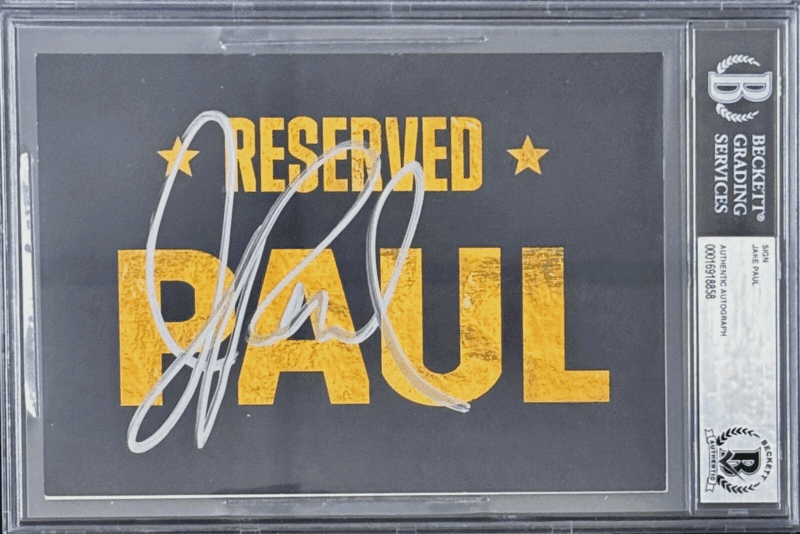 Jake Paul Signed Reserved Sign from Tyson vs Paul Press Conference Fight Beckett