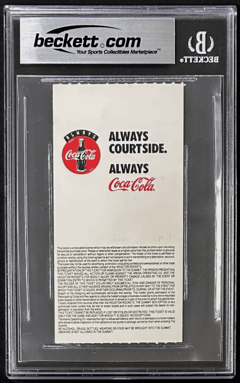 Hakeem Olajuwon Signed 1995 NBA Western Conference 1sr Round Game A Ticket BAS - Image 2