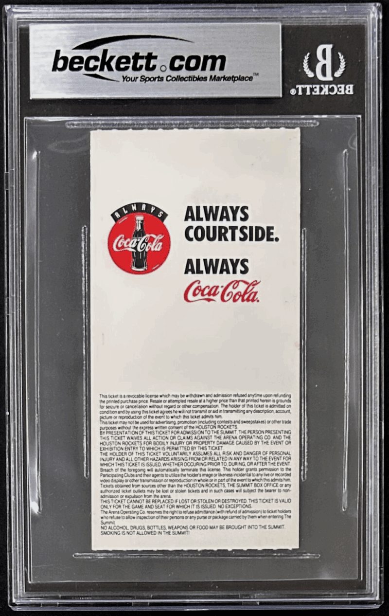 Hakeem Olajuwon Signed 1995 NBA Western Conference Finals Game J Ticket Beckett - Image 2