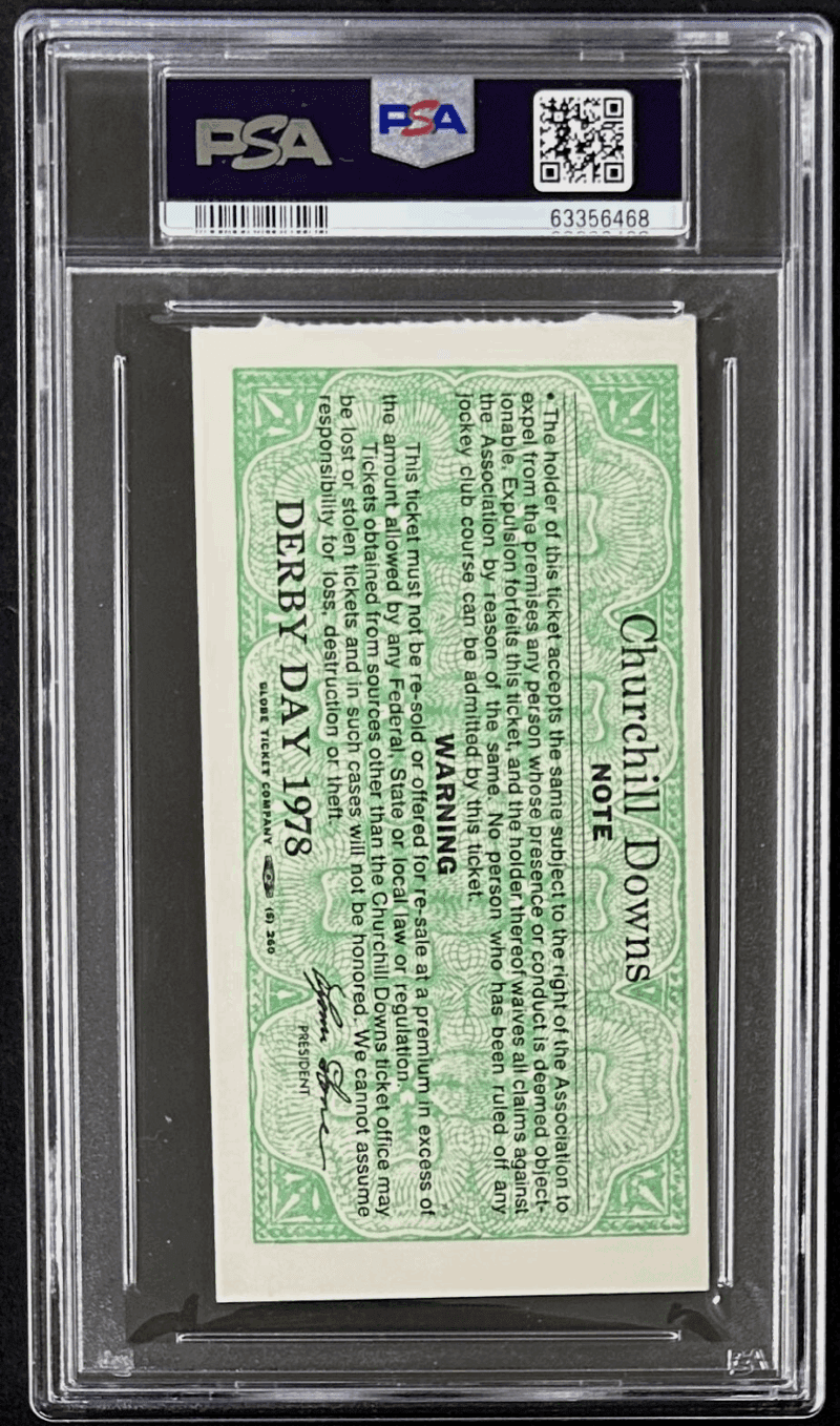 1978 Kentucky Derby Slabbed PSA Ticket Stub VG 3 Affirmed Triple Crown - Image 3