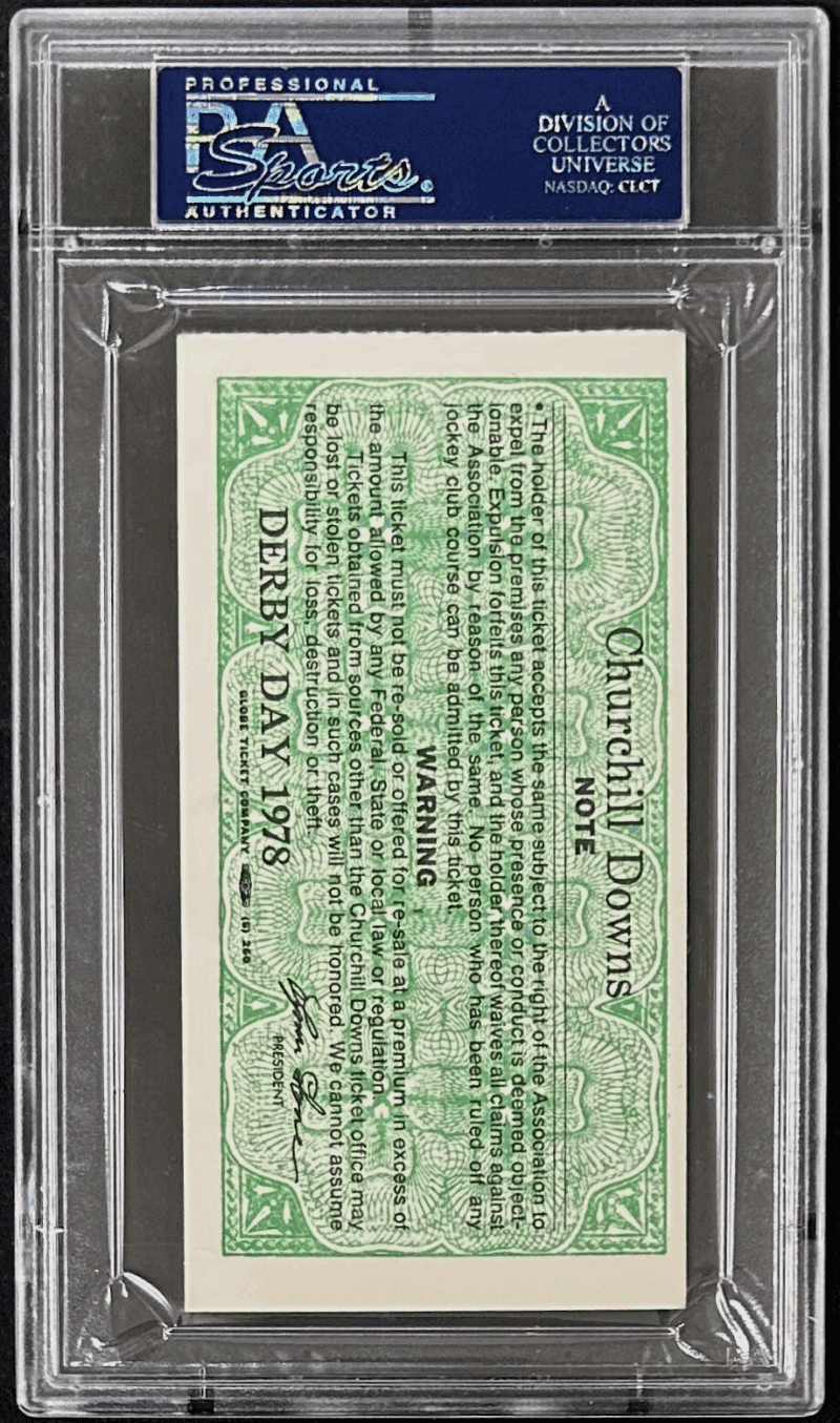1978 Kentucky Derby Slabbed PSA Ticket Stub EX 5 Affirmed Triple Crown - Image 3