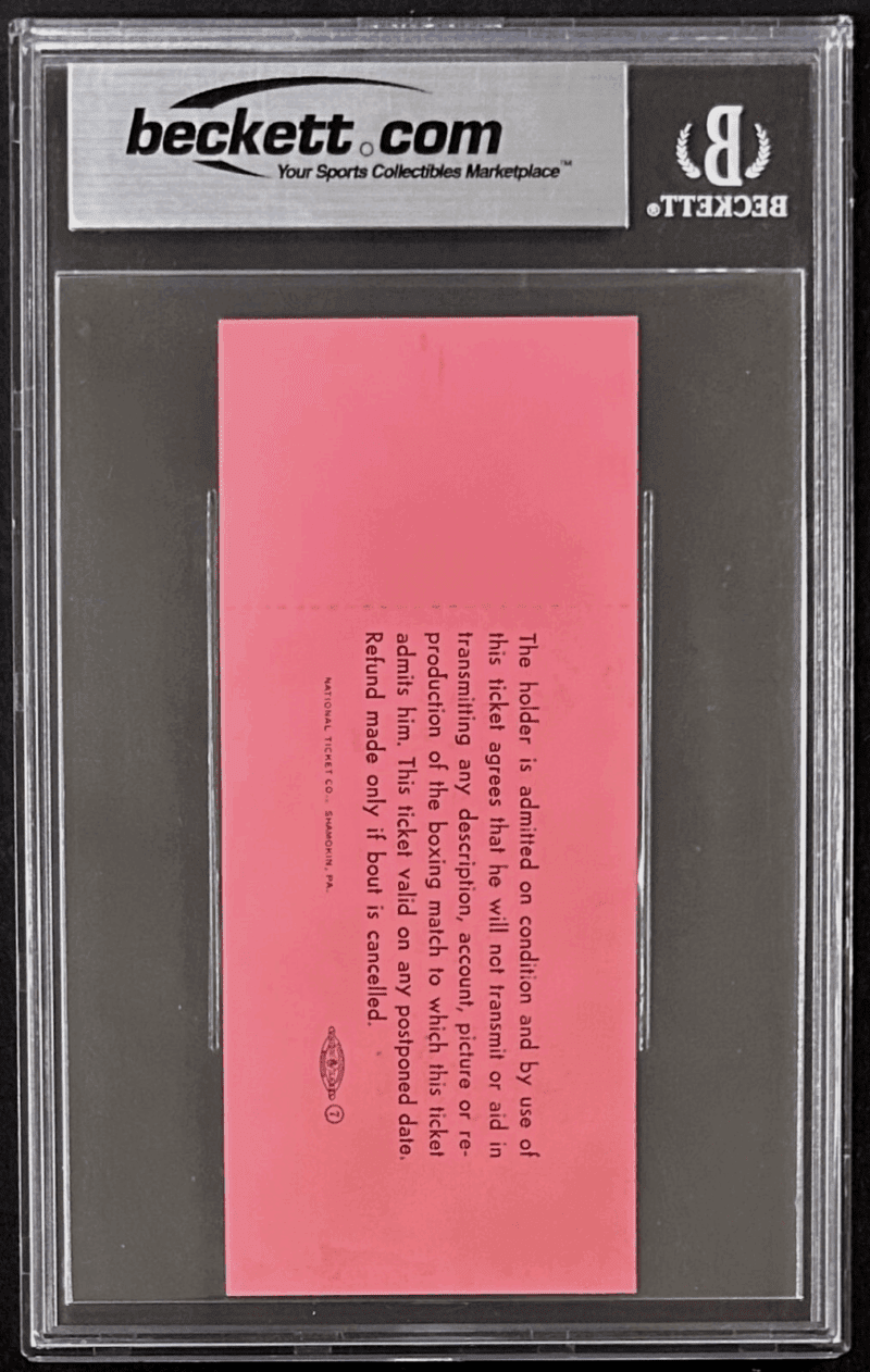 1st Fight As Muhammad Ali vs Sonny Liston "Phantom Punch" BAS Full Pink Ticket 9 - Image 3