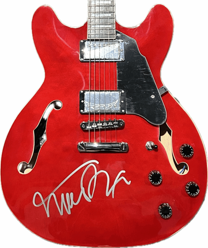 Michael J. Fox Signed Autographed Red Guitar Back To The Future JSA WB889678 - Image 2