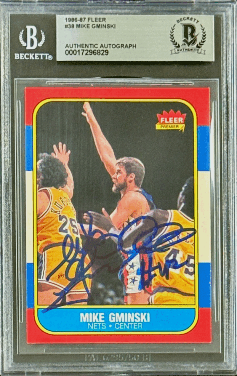 Mike Gminski Signed Autographed 1986-87 Fleer Card #38 Beckett 17296829