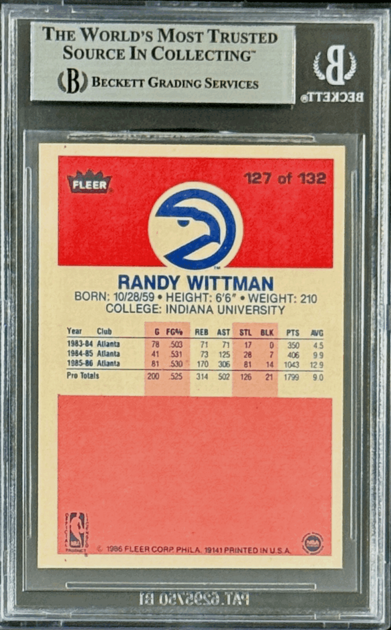 Randy Wittman Signed Autographed 1986-87 Fleer Card #127 Beckett 17400816 - Image 2