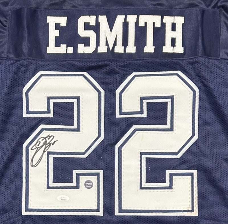 EMMITT SMITH Signed Autographed Blue/White Jersey JSA & PROVA Authenticated - Image 2