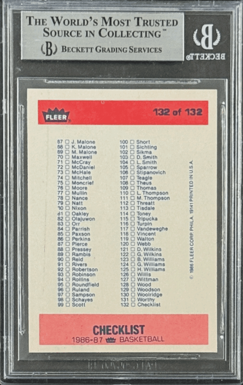 David Stern Signed 1986-87 Fleer Sticker On Check List Card  Beckett 11281746 - Image 2