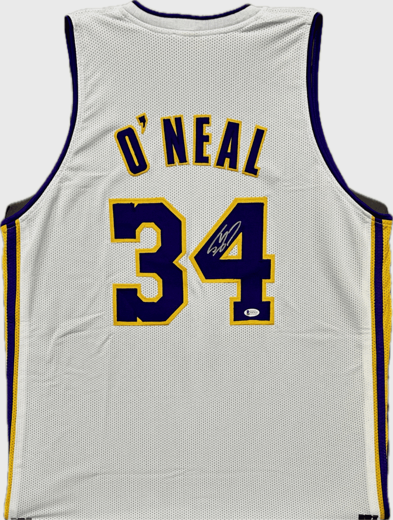 Shaquille "SHAQ" O'Neal Signed Autographed White/Purple/Yellow Jersey Beckett