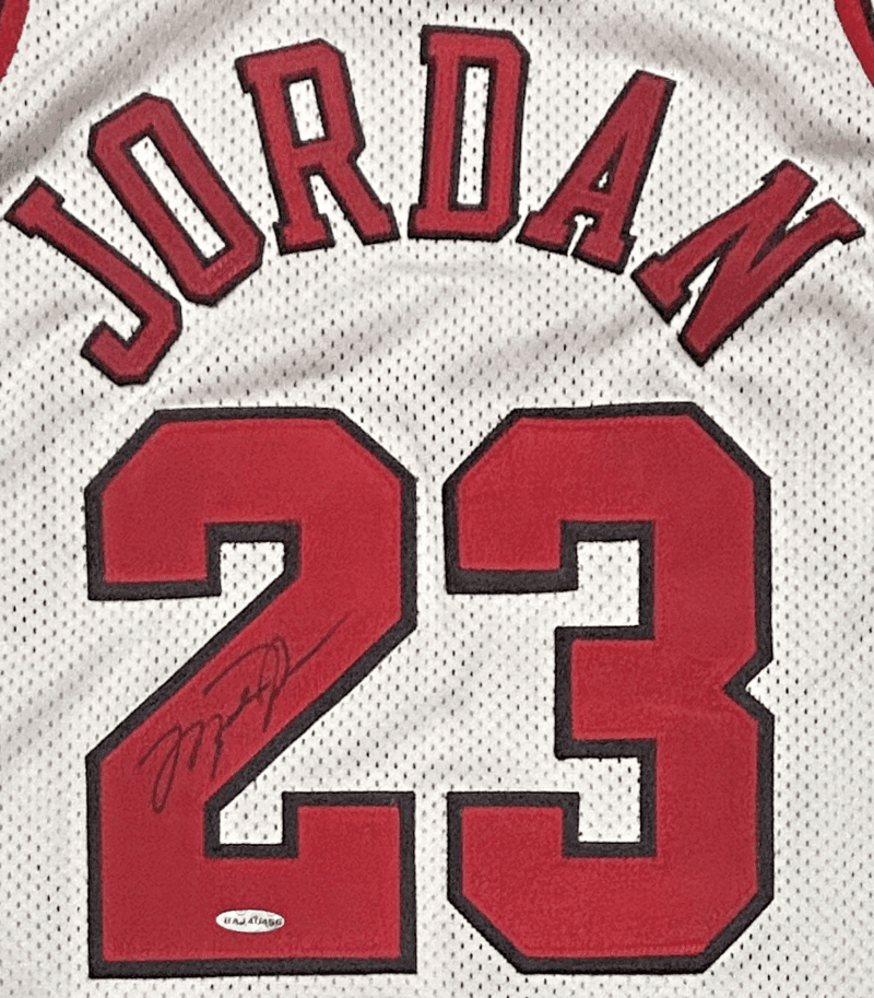Michael Jordan Signed 97-98 Chicago Bulls White Jersey Upper Deck & GOAT - Image 2