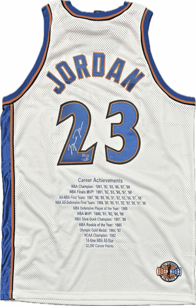 Michael Jordan Signed Washington Wizards White Tribute Jersey Upper Deck & GOAT